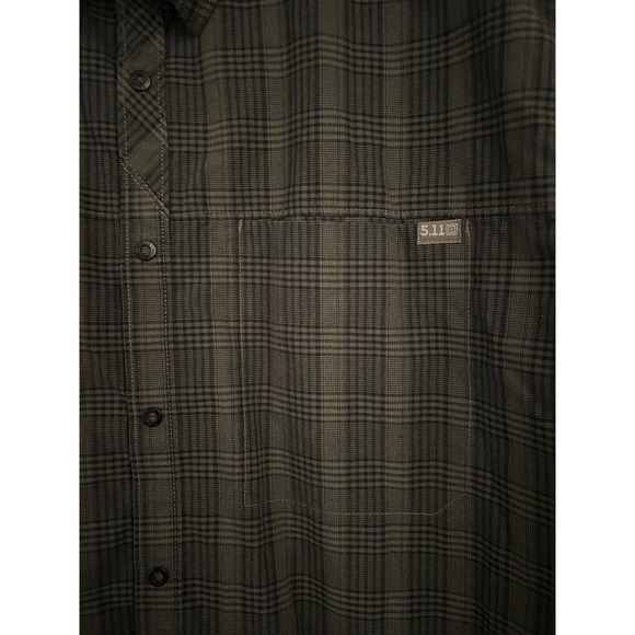 5.11 Tactical‎ Shirt Mens XL Plaid Echo Long Sleeve Snap Discreet Pocket Gray - Picture 8 of 13